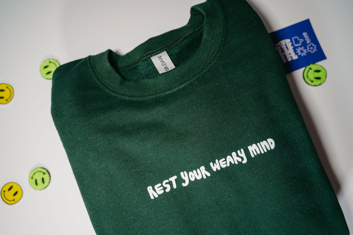 Rest Your Weary Mind Sweatshirt- Hunter Green