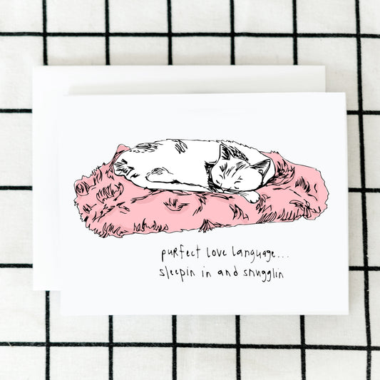 Snuggling Cat Card