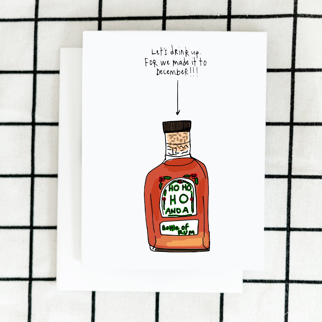 Ho Ho Ho Bottle of Rum Card